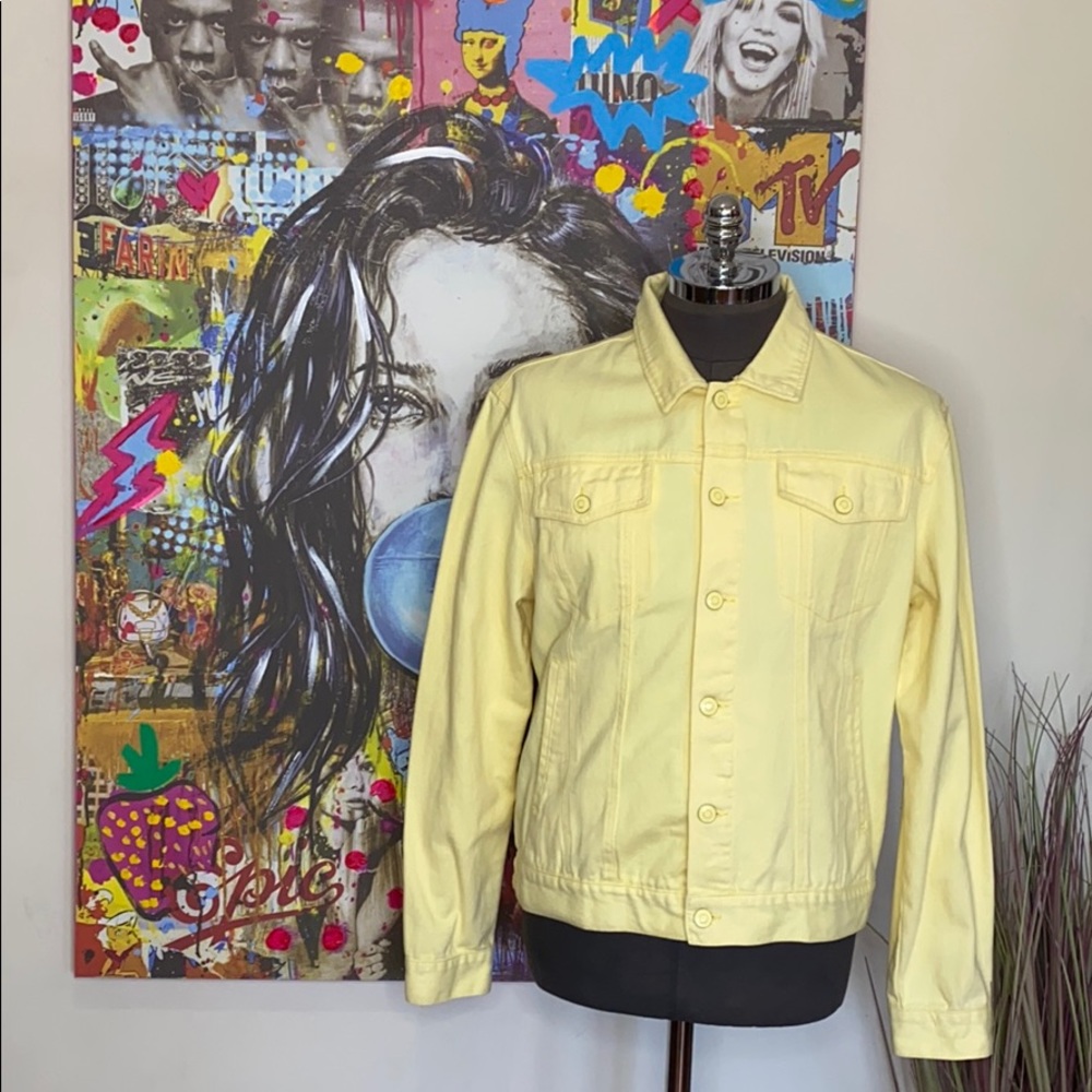 Never used, New,  Men’s Canary yellow Denim Jacket